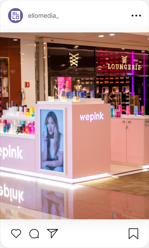 Conteúdo produzido pela Ello Media para quiosque WePink